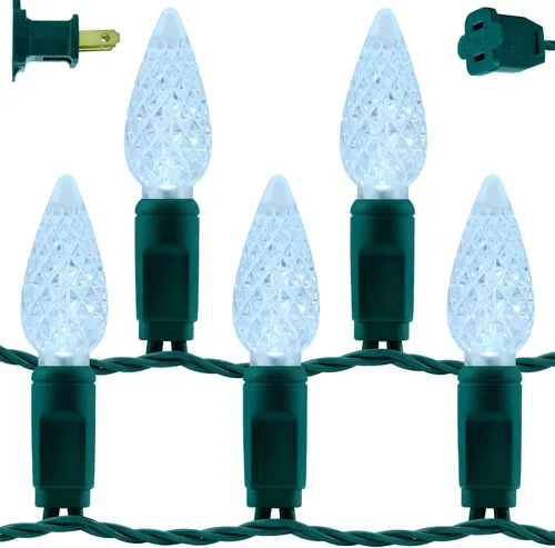 Vista 12 de YULETIME Tira de luces LED multicolor C9 fresa para Navidad, 68 pies 100 unidades con espaciado de 8" impermeable, luz de cadena festiva