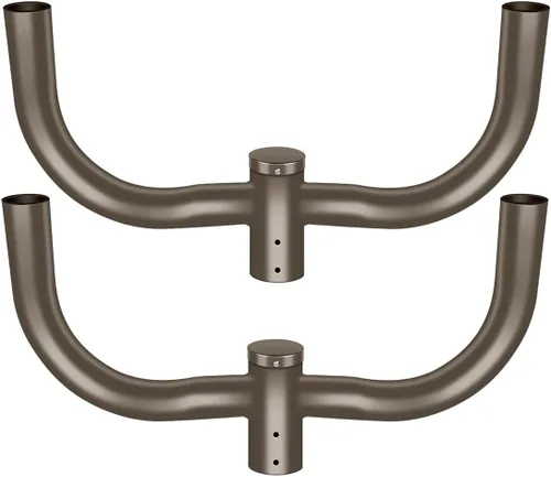 Vista 11 de LEDMO Soporte de doble bocina LED para estacionamiento, soporte de montaje de 180 grados, soporte de montaje de poste redondo, doble L, espigas