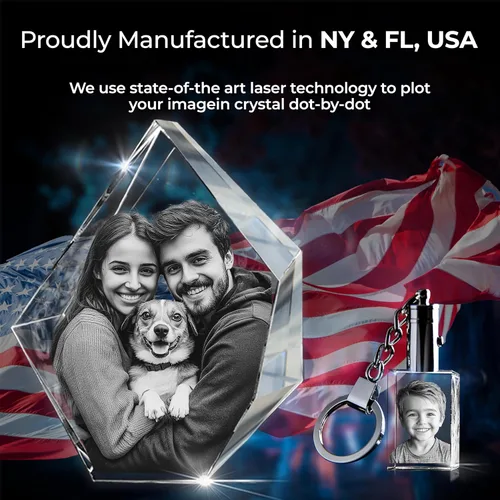 Vista 5 de 3D innovation Foto de cristal 3D, regalos conmemorativos personalizados para mamá, papá, esposa, hombres, mascotas, detalle de cristal grabado
