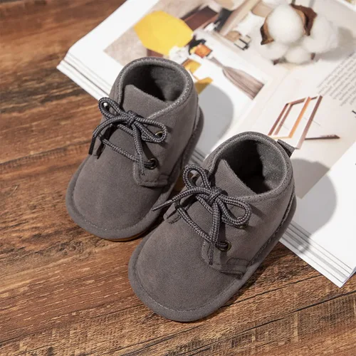 Vista 4 de Babelvit Mocasines Oxford para bebés y niñas, zapatos con cordones, zapatos para caminar primero, mocasines de piel sintética, suela de goma suave