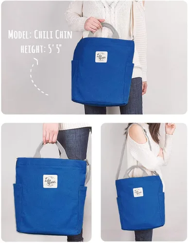Vista 2 de Lily queen Women Canvas Tote Handbags Casual Shoulder Work Bag Crossbody