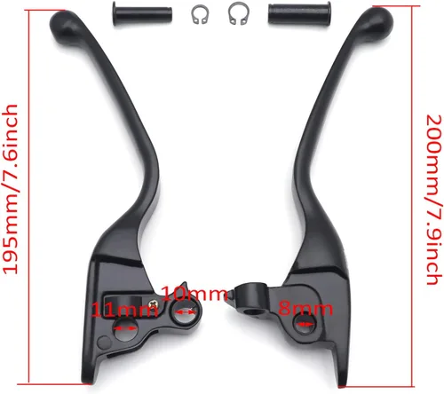 Vista 2 de HongK - Palanca de mano de embrague de freno de calavera negra para motocicleta compatible con H-D 08-13 Touring Trike 14-posterior FLHR