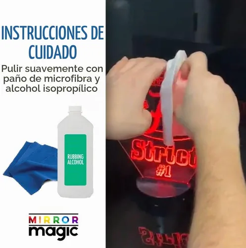 Vista 4 de Mirror Magic - Letrero LED con nombre personalizado, control remoto, 10-12 DJ