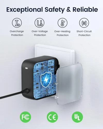 Vista 4 de TobenONE Cargador USB C de 100 W, adaptador de fuente de alimentación universal GaN III, cargador rápido plegable de repuesto PD3.0 para MacBook