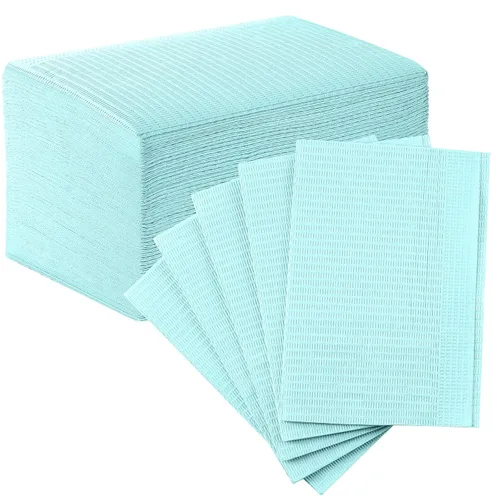 Vista 20 de JMU Baberos dentales negros, baberos dentales desechables de 3 capas, baberos para tatuajes impermeables para clínica dental, tienda de tatuajes