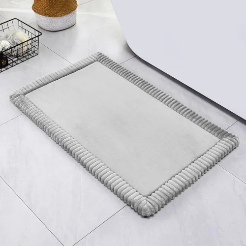 Vista 32 de SWEMSTAR Alfombra de baño de espuma viscoelástica con alfombra de inodoro, tapete de baño absorbente de agua para suelo de baño, antideslizante