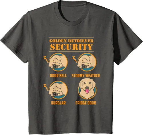 Vista 43 de Camisa Golden Retriever de seguridad Golden Retriever para perro divertido, Negro, S