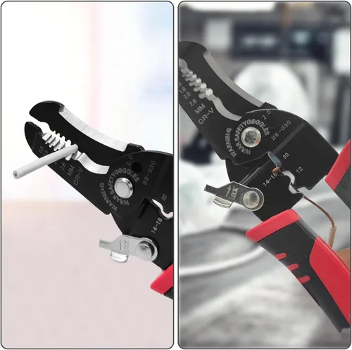 Vista 7 de Separador de cables de 10-20 AWG, paquete de 5, herramienta de pelado y engaste de cables, pelacables de alambre CR-V, pelacables eléctricos