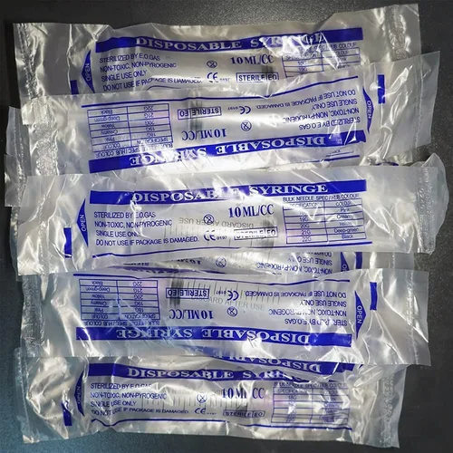 Vista 6 de Paquete de 100 jeringas de plástico de 10 ml con aguja desechable de 18Ga, envueltas individualmente