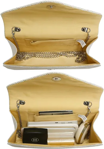 Vista 6 de Dasein Bolso de mano con satén satinado para mujer, tipo embrague, para noche, bandolera, bolsos, fiesta, graduación, boda, sobre
