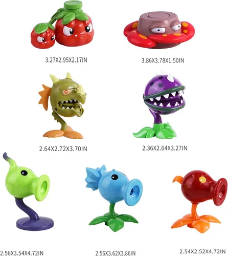 Vista 4 de ROLOSO Plantas y Zombis - Figuras de Juguetes vs Lanzaguisantes - Favores de Fiesta, Decoraciones de Cumpleaños, Suministros, Juego de Peluche Serie