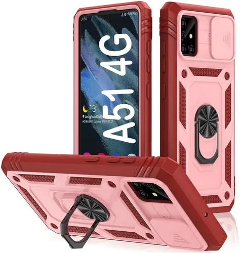 Vista 72 de PASNEW Funda militar para iPhone 13 Pro Max, cubierta de cámara deslizante y soporte de anillo de metal de 360°, carcasa rígida multicapa resistente