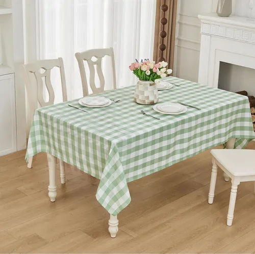 Vista 47 de BALCONY & FALCON Mantel Rectangular de Lino Sintético Impermeable Lavable Limpiable Cubierta de Mesa para Decoración de Mesa de Cocina Comedor