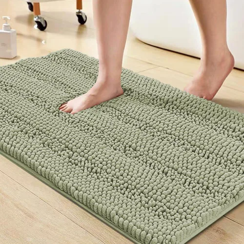 Vista 48 de Turquoize Alfombra de baño de chenilla de lujo para baño, extra absorbente, alfombra de ducha de microfibra antideslizante para baño, alfombra Aqua