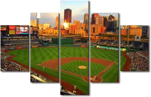 Vista 9 de Arte para pared, lienzo para estadio deportivo, arte para pared, diseño de campo de Wrigley en Chicago, pinturas de Chicago, impresiones sobre
