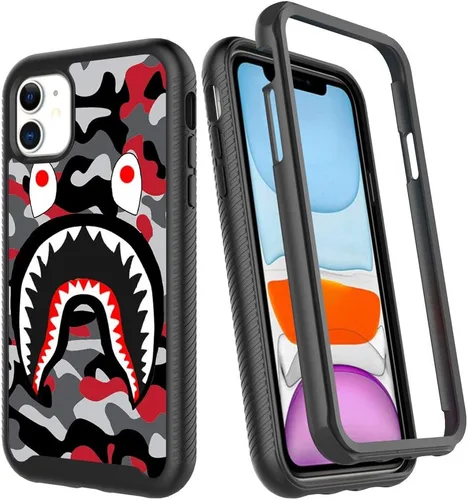 Vista 14 de Basketball King 23, diseño de jersey rojo, compatible con iPhone 11, funda de lujo a prueba de golpes, funda resistente de doble capa de TPU suave +