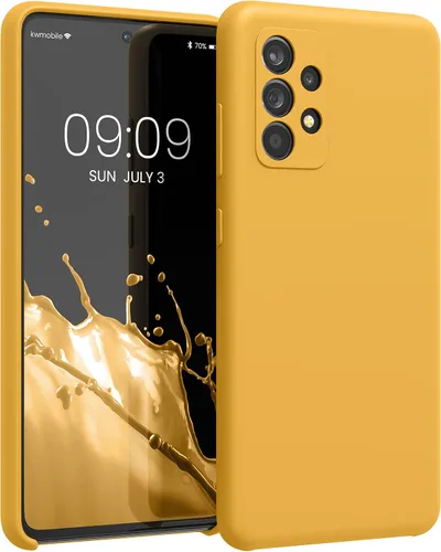 Vista 295 de kwmobile Funda Compatible con Samsung Galaxy A14 5G - Funda de teléfono de TPU y silicona con acabado suave - Verde Lima