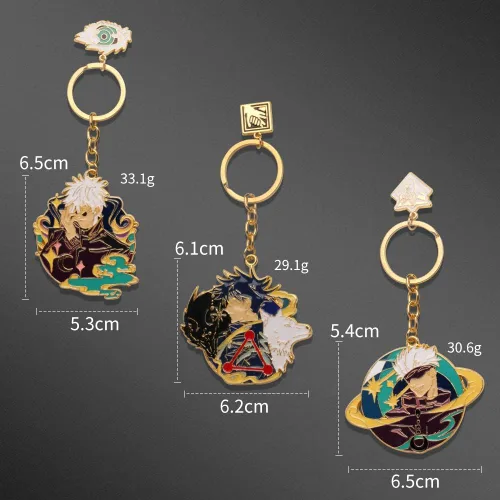 Vista 2 de SONGCHANGJEWELRY JJK - Llavero Satoru Figura de anime esmaltado Llavero de joyería para hombres y mujeres