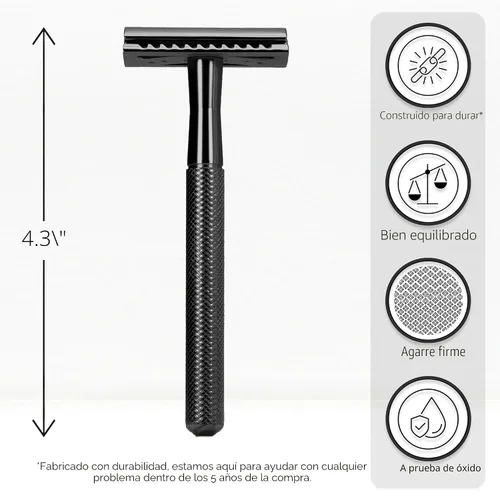 Vista 2 de Bambaw Maquinilla de afeitar de seguridad para hombres con 5 cuchillas, maquinilla de afeitar de seguridad de doble filo para hombres, maquinilla