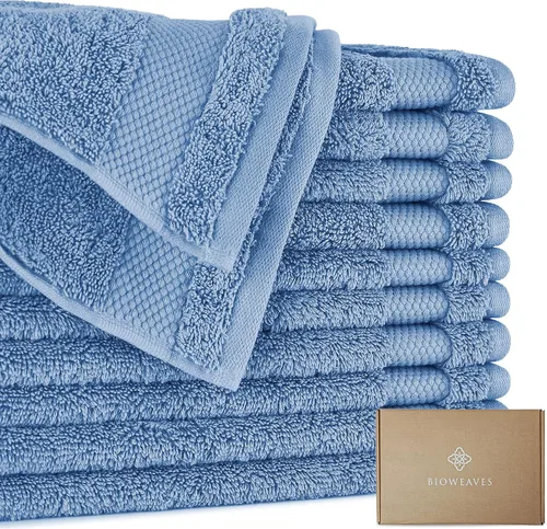 Vista 13 de BIOWEAVES 100% Algodón Orgánico 700 GSM Suave Juego de Toallas Premium de 6 Piezas Certificado GOTS, 2 Toallas de Baño, 2 Toallas de Mano y 2 Paños