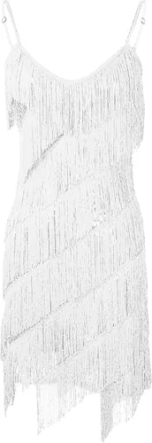 Vista 4 de New Years Eve Dress Solid Color Sleeveless Sequins Concert Halter Tassel Style Dress Dress Women's Cocktail Dresses