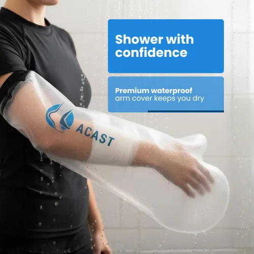 Vista 2 de ACAST Funda impermeable para brazo para ducha Protector de yeso reutilizable para muñeca, codo y dedos Sello seguro sin fugas Protección fácil