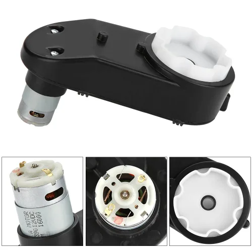 Vista 4 de Akozon 12000-20000 RPM con motor de 6 V/12 V, motor eléctrico con ruedas para niños, motor universal RS390 para transporte de niños (12 V 16000 RPM)