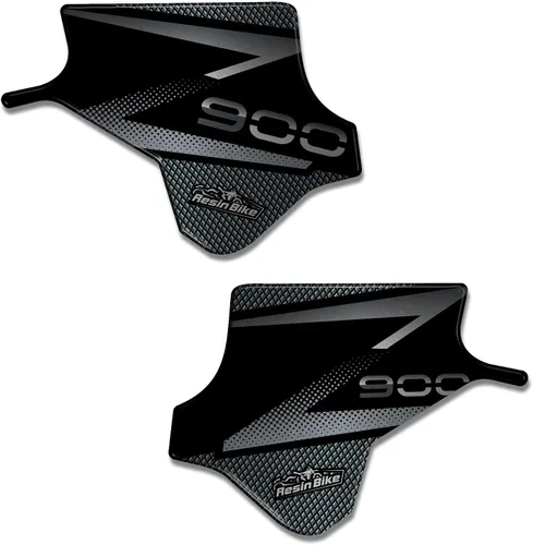 Vista 2 de Resin Bike Adhesivos 3D para motocicleta compatibles con Kawasaki Z900 2021-2024 2021-2024. Par de calcomanías de resina efecto fibra de carbono