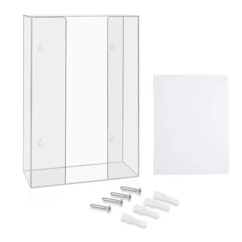 Vista 9 de HIIMIEI Dispensador de Guantes de Acrílico para Montaje en Pared, Soporte de Plástico Transparente Flotante para Caja Triple de Guantes 16.1'' X