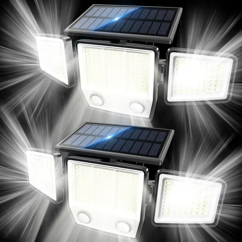 Vista 16 de MDCMDCM Luces solares para exteriores con sensor de movimiento, impermeables, 3000 lúmenes, 3 modos, luces de seguridad para exteriores, iluminación