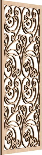 Vista 166 de 9 3/8"W x 24 3/8"H x 1/4"T Marilla Decorativos Paneles de Pared de Madera Calado, Abedul