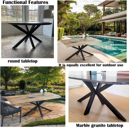 Vista 12 de Patas de mesa de comedor modernas de metal de 30 pulgadas con ventosas, base de escritorio resistente para superficie de mármol, vidrio, madera