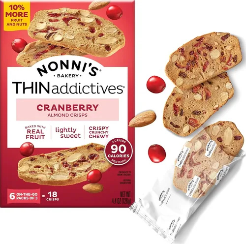Vista 7 de Nonni's THINaddictives - Galletas finas de almendras – Galletas italianas de arándanos – Galletas de almendras – Galletas finas – Dulces crujientes