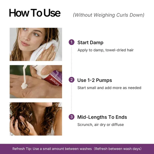 Vista 7 de Karseell Crema para definir rulos con perfección de curling, esencia de reparación para todo tipo de rizos y texturas de cabello, sin parabenos