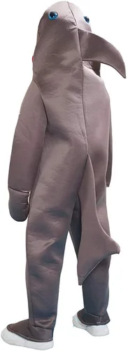 Vista 2 de ReneeCho Disfraz de tiburón para niños, pijama de Halloween, traje de animal marino