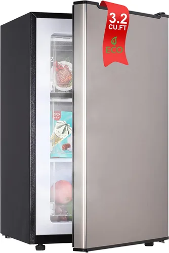 Vista 10 de Congelador vertical de 3.2 pies cúbicos Mini Congelador con Puerta Reversible - Congelador Vertical con Termostato Ajustable de 3 Niveles