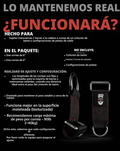 Vista 8 de THEFITGUY Trabillas de carga para mancuernas y barras Trabillas de sujeción para flexiones, tracción y sentadillas Ultra resistentes