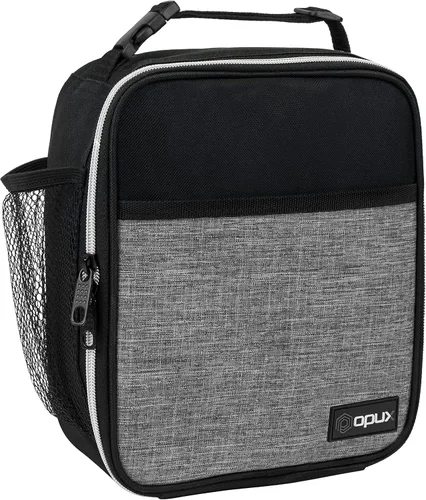 Vista 17 de OPUX lonchera aislada de alta calidad Bolsa de almuerzo escolar suave hermética para niños y niñas Durable y reutilizable como lonchera de Negro