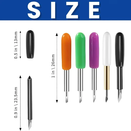 Vista 6 de HOOFULL 55 cuchillas de trazador de repuesto compatibles con máquinas Cricut para Explore Air/Maker 1, 2, 3, incluye 2 carcasas, 2 pinzas, punta