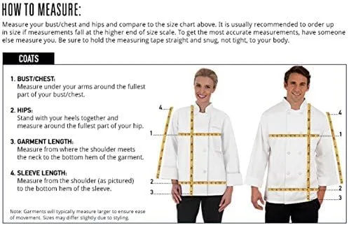 Vista 4 de ChefUniforms.com - Abrigo clásico de manga larga para mujer (S-5X, 2 colores)