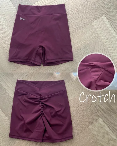 Vista 2 de Danysu Pantalones cortos de entrenamiento con corte en V, pantalones cortos de entrenamiento de cintura alta, pantalones deportivos para gimnasio