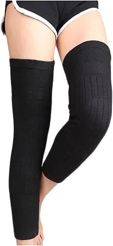 Vista 7 de Rodillera unisex de lana de cachemira soporta calentador de piernas, rodillera térmica cálida para invierno, rodilleras, rodilleras, calentadores