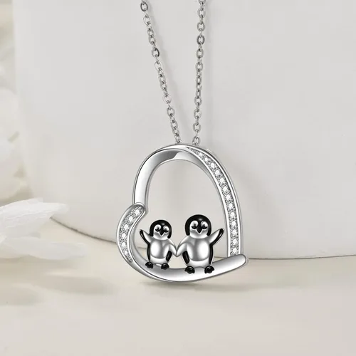 Vista 4 de YAFEINI Cute Animal Necklace Sterling Silver TurtleDragonElephantFoxMermaid Jewelry Gifts for Girls Daughter Granddaughter