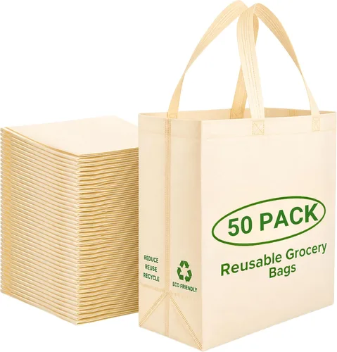 Vista 15 de Simply Cool Paquete de 200 bolsas de compras negras reutilizables ecológicas de 12.6 x 6.3 x 11.8 pulgadas, duraderas, ecológicas, reciclables Negro