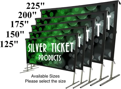 Vista 9 de Silver Ticket Products STO-169125S - Pantalla de proyector de películas para interiores y exteriores 169 4K 8K Ultra HD, HDR y HDTV, proyección