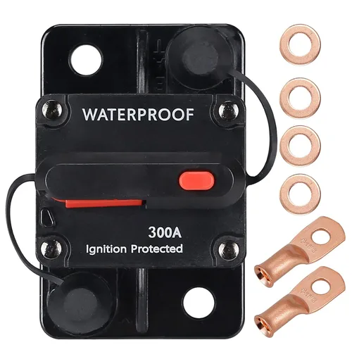 Vista 15 de Disyuntor de 100 amperios, con reinicio manual, impermeable, 12V-48V DC, 30-311A, para protección manual de potencia de audio del sistema