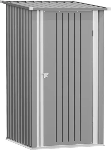 Vista 19 de Greesum Cobertizo de almacenamiento para exteriores de 3 x 3 pies, cobertizo de metal con cerradura para patio trasero, piscina, patio y Negro