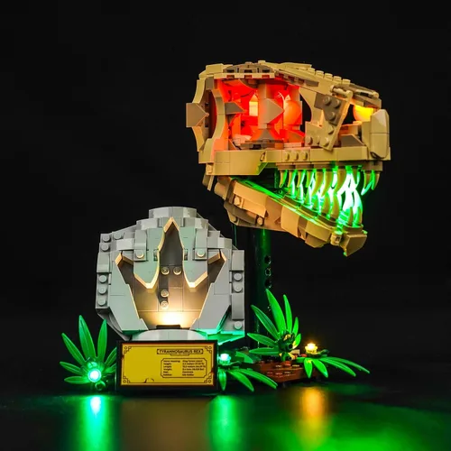 Vista 2 de VONADO Kit de luz LED compatible con Lego Dinosaur Fossils: T. rex Skull 76964 (solo luces, sin modelos) Juego de iluminación creativa Accesorios
