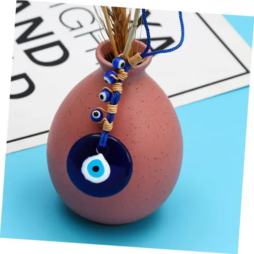 Vista 6 de 3pcs Devil's Eye Pendant Evil Eye Charm Blue Turkish Evil Eye Wall Hanging car Key Chain Light House Decorations for Home Key Accessory Devil Eye