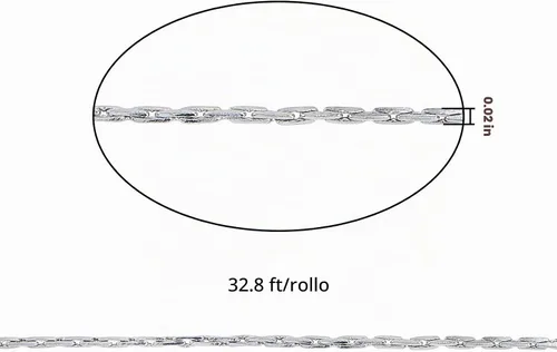 Vista 2 de LiQunSweet Cadenas sin terminar de acero inoxidable de 32.8 ft (32.8 pies) para fabricación de joyas y manualidades, 0.020 in